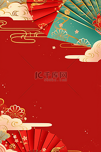 新年简约元素背景图片_红色中国红新年背景元素