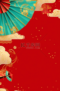 红古典背景背景图片_新年红色中国红元素背景