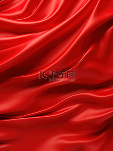 红色丝绸布褶皱背景19