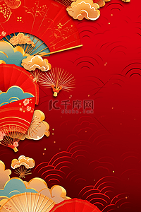 新年简约元素背景图片_中国红背景元素新年红色