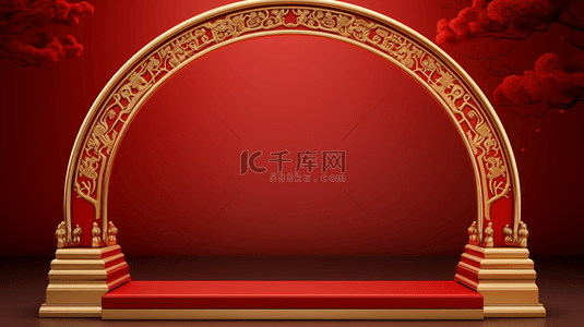 红色中国风古典喜庆创意背景2