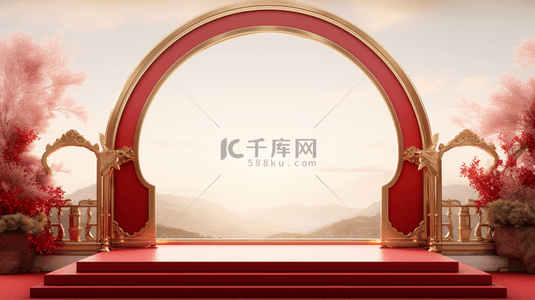 红色中国风古典喜庆创意背景5