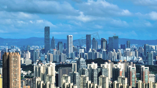 航拍南京城市地标新街口商圈高楼大厦