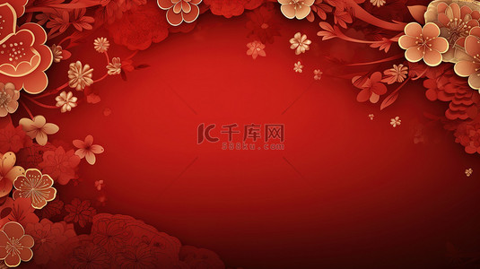 中国新年元素背景图片_中国新年元素红色背景4