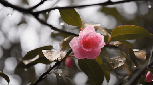 杭州园林摄影照片_杭州植物园盛开的山茶花