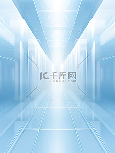 几何空间电商背景图片_技术感白色浅蓝色空间电商背景5