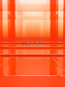 电商红色橙色3D空间电商背景18