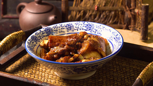 传统促销摄影照片_美食摄影五花肉中式菜肴
