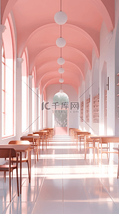 粉色现代时尚潮流立体空间长廊背景