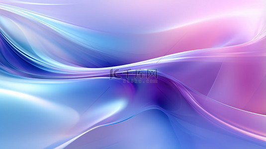 蓝色亮紫色波浪条纹抽象16