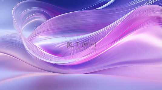 蓝色亮紫色波浪条纹抽象15