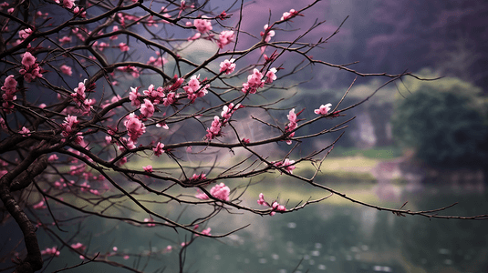 杭州园林摄影照片_杭州植物园盛开的梅花