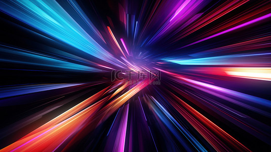 光束科技感背景图片_紫色条纹光束线条科技感7