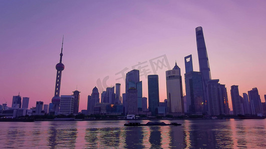 唯美上海北外滩紫霞风光