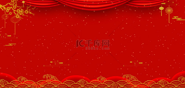 新年红色烫金背景图片_新年2024年红色喜庆龙年海报背景
