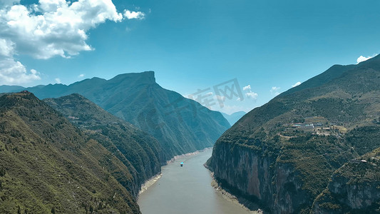 重庆三峡夔门航拍俯拍