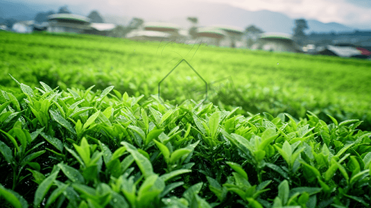 翠绿的的茶园摄影