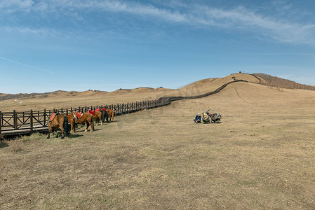 内蒙古乌兰布统草原牧场秋色