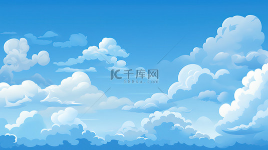 蓝天白云平面矢量图4