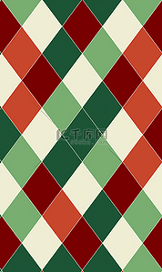 拼接绿色背景图片_菱形图块拼接圣诞节红绿白节日背景