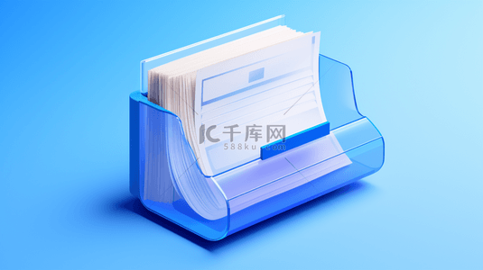 25d文件图标背景图片_蓝色商务25D文件夹背景17