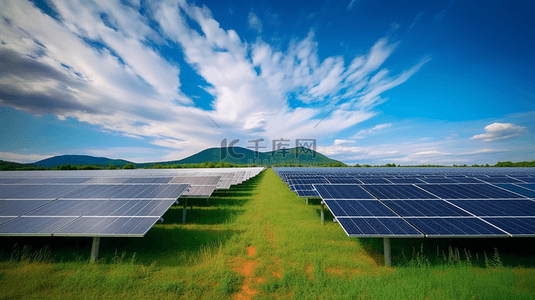 太阳能科技背景图片_科技可再生能源太阳能发电站