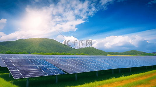 太阳能科技背景图片_科技可再生能源太阳能发电站