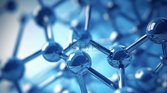 科技化学背景图片_蓝色分子结构背景7