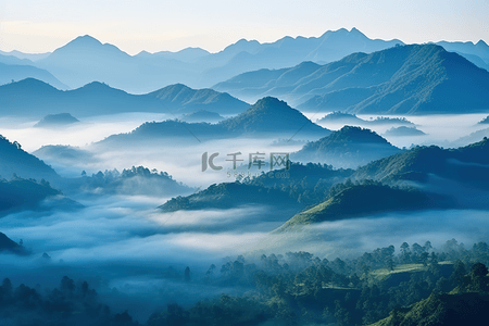 薄雾山脉万里江山日出19