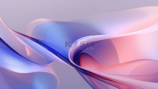 浅紫色和蓝色半透明抽象曲线背景15