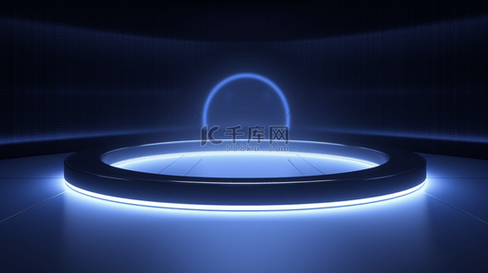 灯光科技蓝色圆形舞台电商背景6