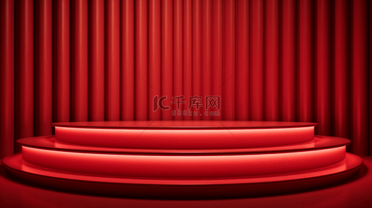 红色现代感喜庆光效舞台创意背景6