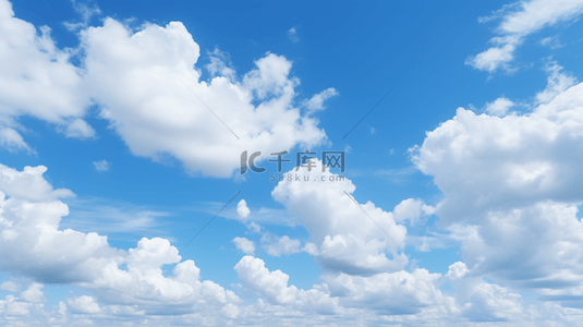 扁平蓝色质感背景图片_蓝天白云简约天空背景12