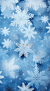 蓝色冬天立冬小雪节气雪花底纹背景