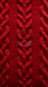 平铺红色背景图片_冬天红色质感毛线编织平铺底纹背景