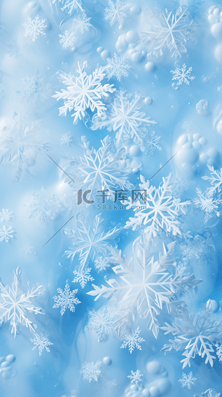 蓝色背景图片_蓝色冬天立冬小雪节气雪花底纹背景