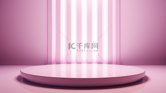 紫粉色圆形舞台电商背景17