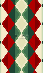 绿色拼接背景图片_菱形图块拼接圣诞节扁平简约背景