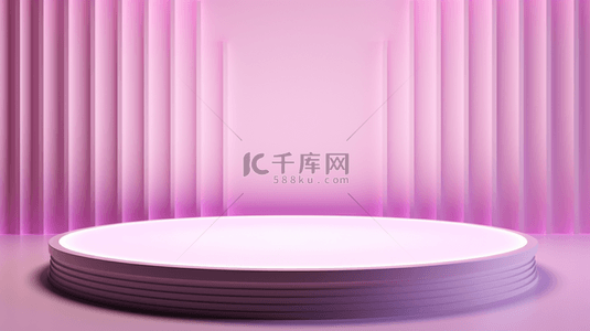 c4d展示背景图片_紫粉色圆形舞台电商背景13