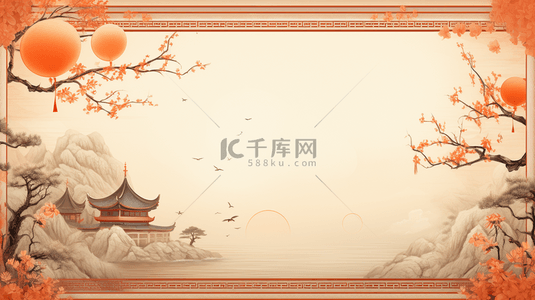 中国风新年春节装饰边框背景29