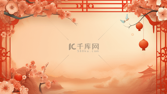 中国风新年春节装饰边框背景24