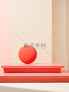 淡红色圆形舞台电商背景1