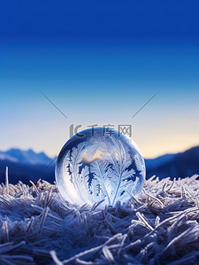 冬天雪地圆形霜冻气泡15