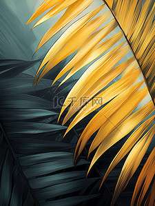 深黄色底图背景图片_棕榈叶深黄色和浅琥珀色8