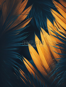 棕榈叶深黄色和浅琥珀色18