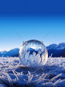 冬天雪地圆形霜冻气泡18