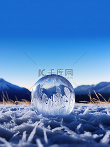 冬天雪地圆形霜冻气泡2