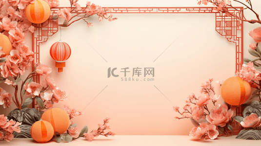 新年喜庆边框背景图片_中国风新年春节装饰边框背景1