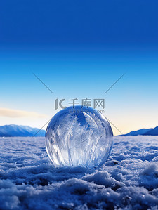 冬天雪地圆形霜冻气泡12