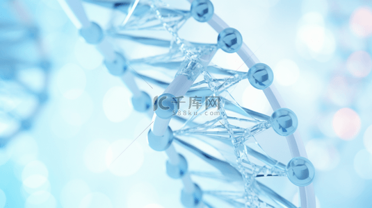 蓝色科技感基因双螺旋结构背景28